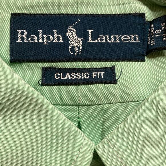 Ralph Lauren Pastel Mint Green Old Money Long Sleeve Button Down  18 34/35 - Picture 3 of 9